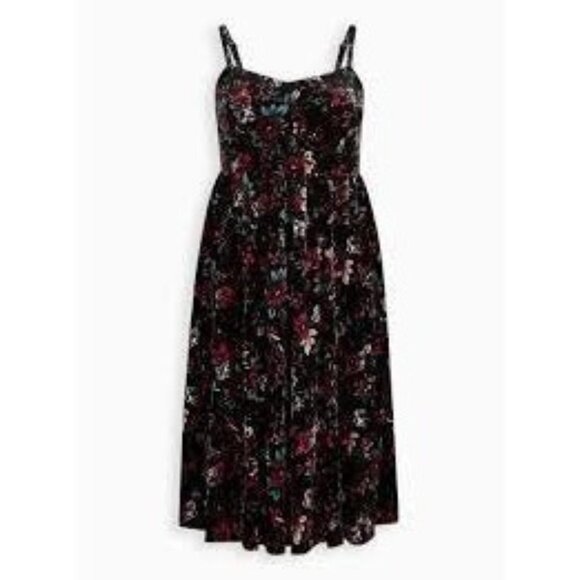 Torrid Midi Velvet Skater Dress NEW Women’s Size 4X 26 - Picture 8 of 9